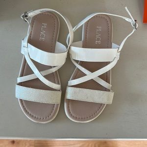 Girls white sandals